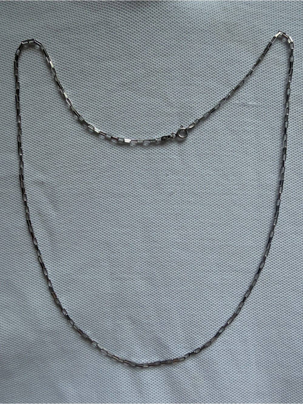 Rare Italy Sterling Silver Box Link Chain Necklace